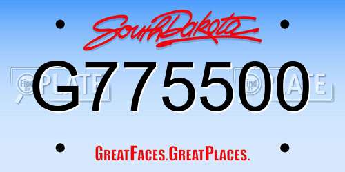 G775500 South Dakota License Plate