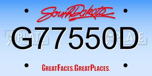 G77550D South Dakota License Plate
