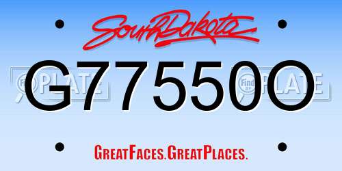 G77550O South Dakota License Plate
