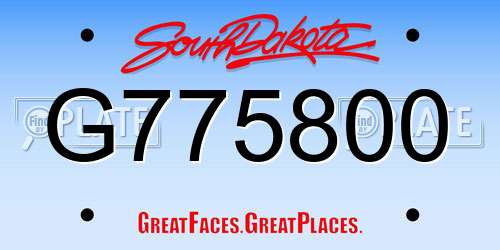 G775800 South Dakota License Plate