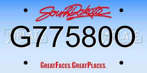 G77580O South Dakota License Plate