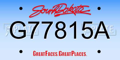 G77815A South Dakota License Plate