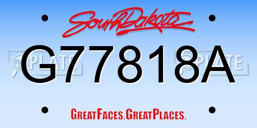 G77818A South Dakota License Plate