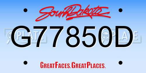 G77850D South Dakota License Plate