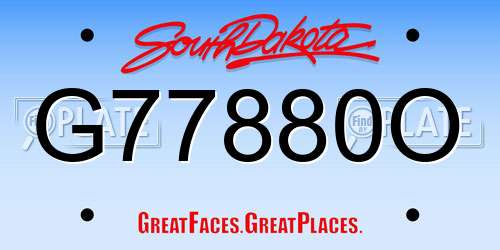 G77880O South Dakota License Plate