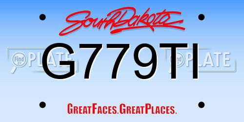 G779TI South Dakota License Plate