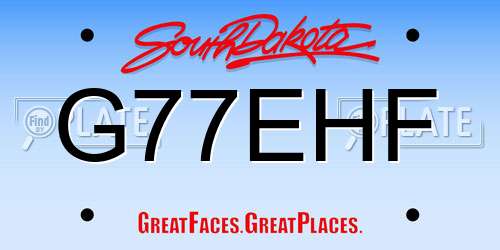 G77EHF South Dakota License Plate