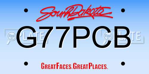 G77PCB South Dakota License Plate