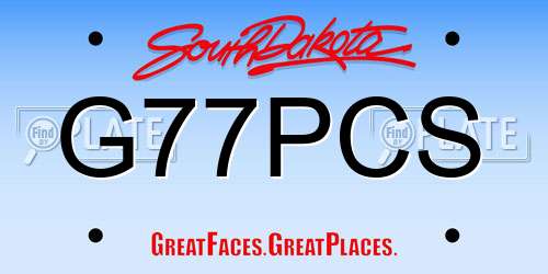 G77PCS South Dakota License Plate