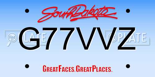 G77VVZ South Dakota License Plate