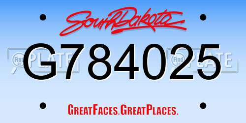 G784025 South Dakota License Plate