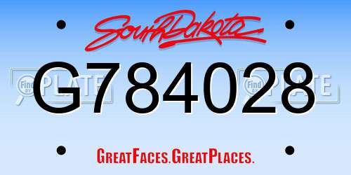 G784028 South Dakota License Plate