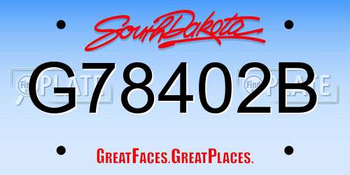 G78402B South Dakota License Plate