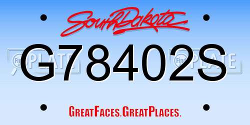 G78402S South Dakota License Plate