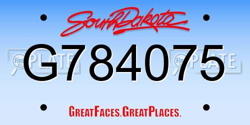 G784075 South Dakota License Plate