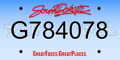 G784078 South Dakota License Plate