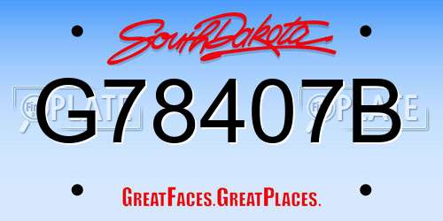 G78407B South Dakota License Plate