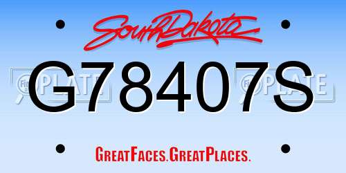 G78407S South Dakota License Plate