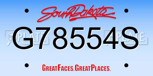 G78554S South Dakota License Plate