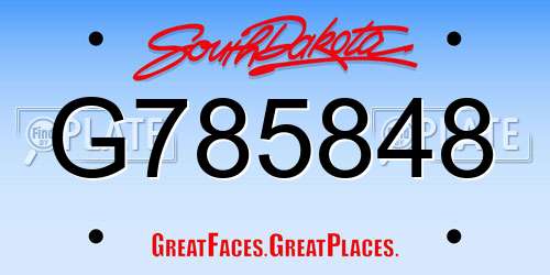 G785848 South Dakota License Plate