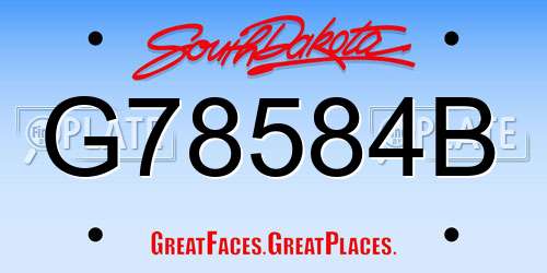 G78584B South Dakota License Plate