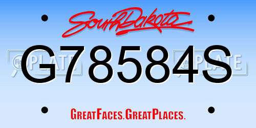 G78584S South Dakota License Plate