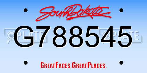 G788545 South Dakota License Plate