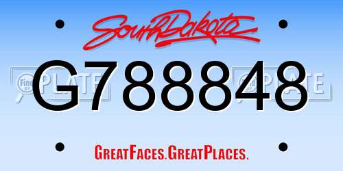 G788848 South Dakota License Plate