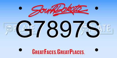 G7897S South Dakota License Plate