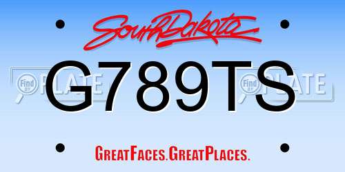 G789TS South Dakota License Plate