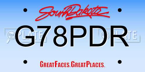 G78PDR South Dakota License Plate
