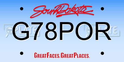 G78POR South Dakota License Plate