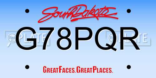 G78PQR South Dakota License Plate