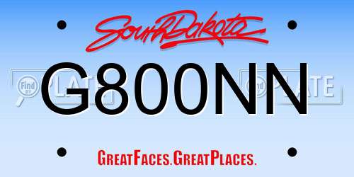 G800NN South Dakota License Plate