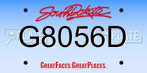 G8056D South Dakota License Plate