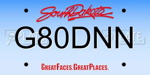 G80DNN South Dakota License Plate