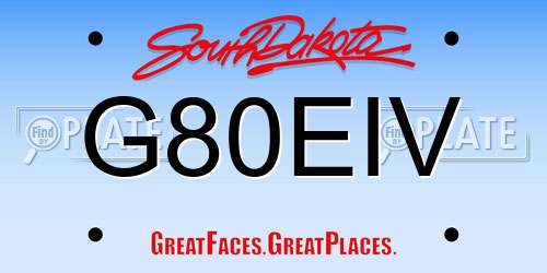 G80EIV South Dakota License Plate