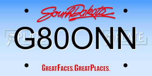 G80ONN South Dakota License Plate