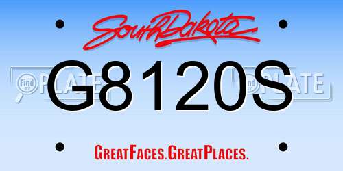 G8120S South Dakota License Plate