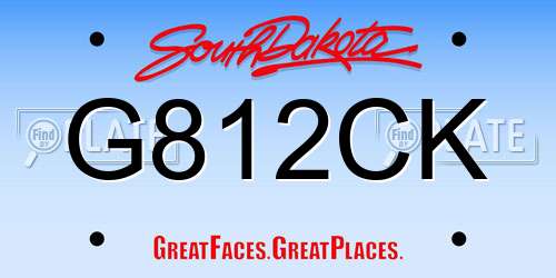 G812CK South Dakota License Plate