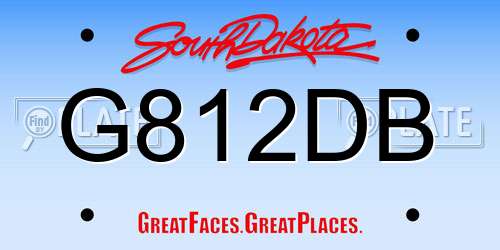 G812DB South Dakota License Plate