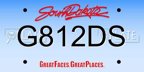 G812DS South Dakota License Plate