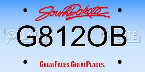 G812OB South Dakota License Plate