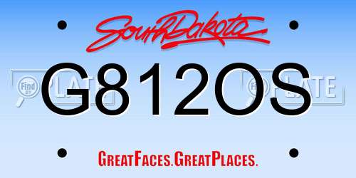 G812OS South Dakota License Plate