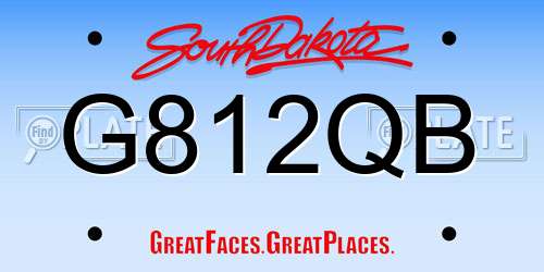 G812QB South Dakota License Plate
