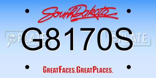 G8170S South Dakota License Plate