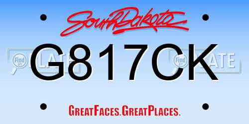 G817CK South Dakota License Plate
