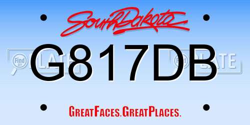 G817DB South Dakota License Plate