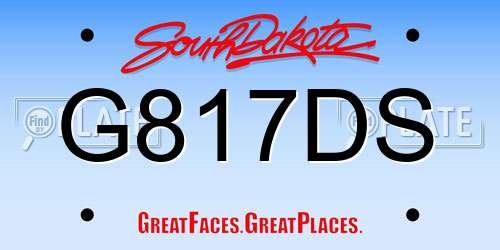 G817DS South Dakota License Plate