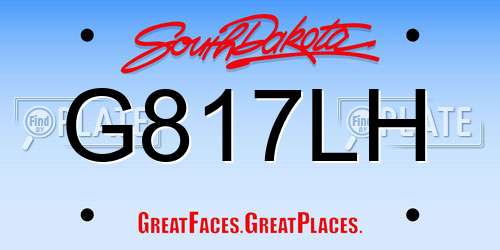 G817LH South Dakota License Plate